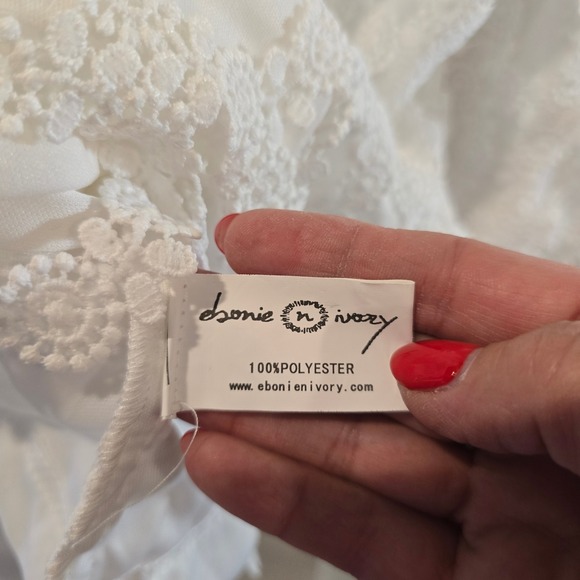 Ebonie N Ivory White Lace Halter‎ Neck Mini Dress Size 8 - Picture 6 of 9